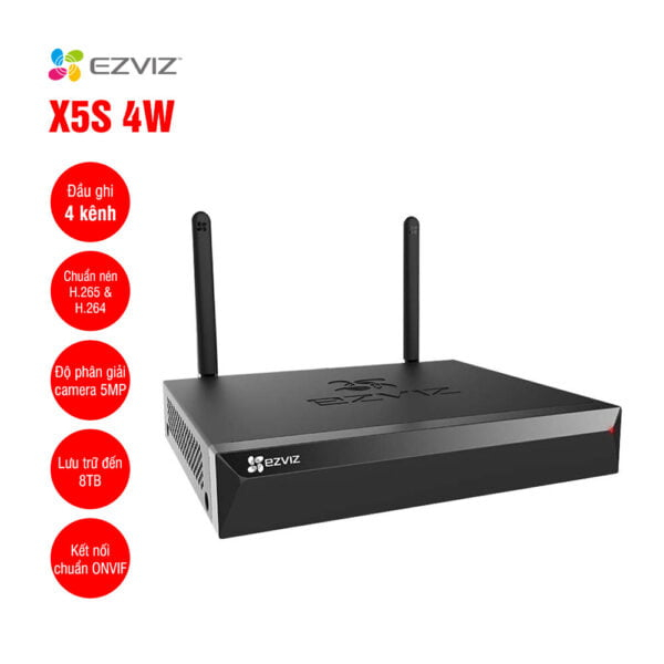 Đầu ghi không dây 4 kênh EZVIZ X5S 4W ( Đen, 5MP )
